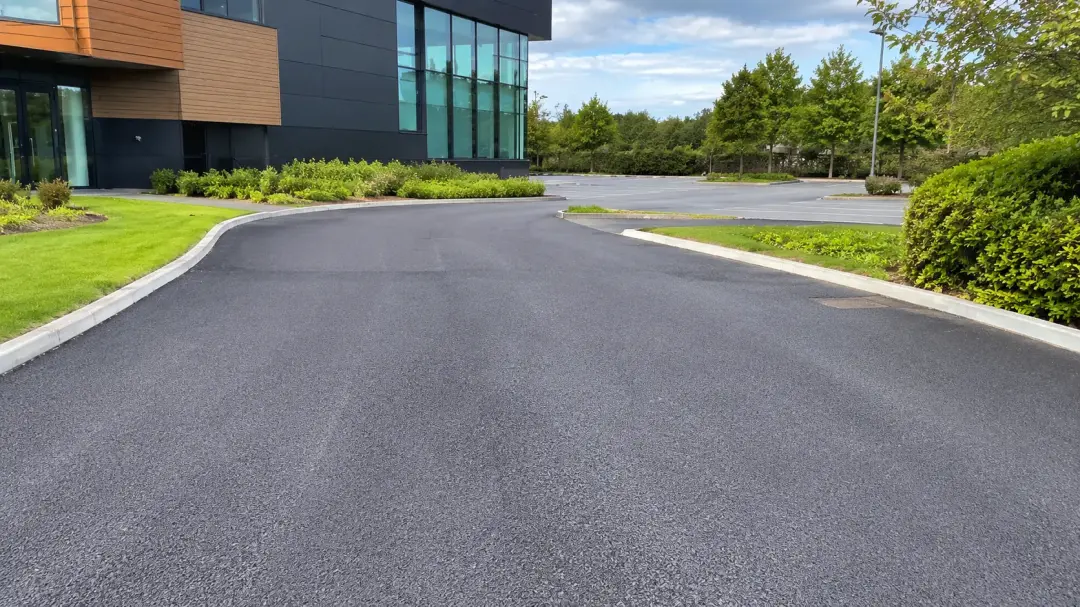 Commercial driveway surface planned for regular vehicle and pedestrian use
