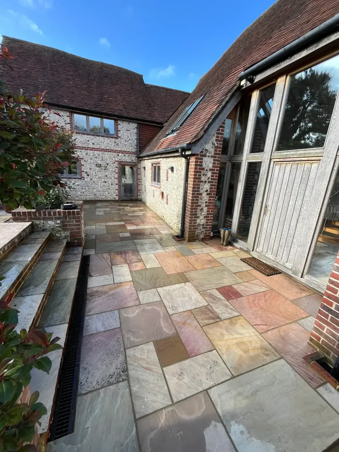 Commercial garden design with durable planting, seating and professional presentation